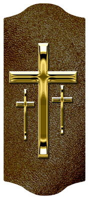 DARAY-C-517-GD-SH-BR Gold 3 Crosses Shimmer Brown